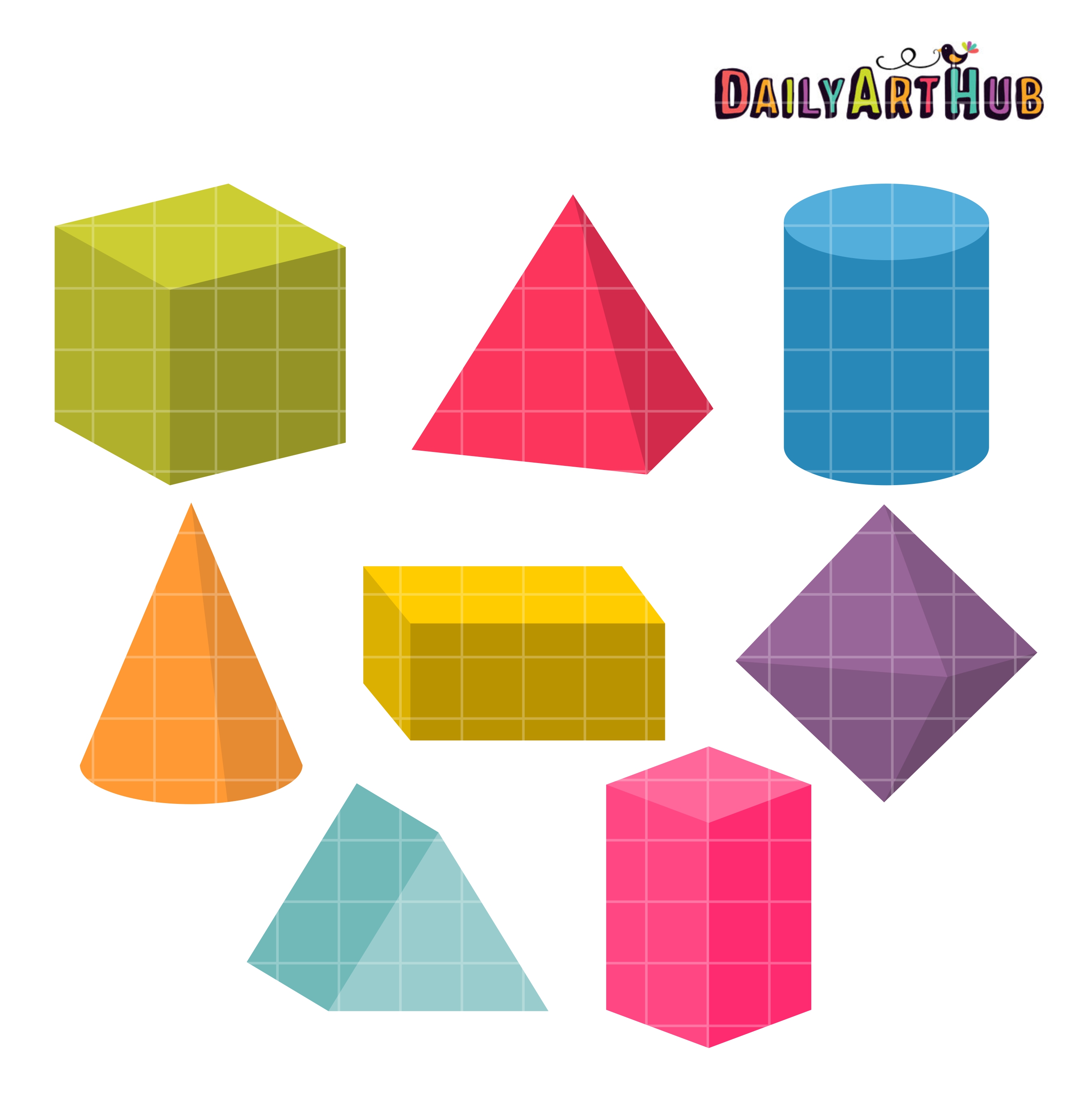 3D Shapes Clip Art Set Daily Art Hub Free Clip Art Everyday