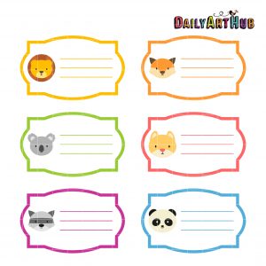 Animal Name Tags Clip Art Set – Daily Art Hub // Graphics, Alphabets & SVG