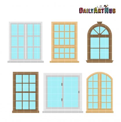 House Windows Clip Art Set – Daily Art Hub – Free Clip Art Everyday