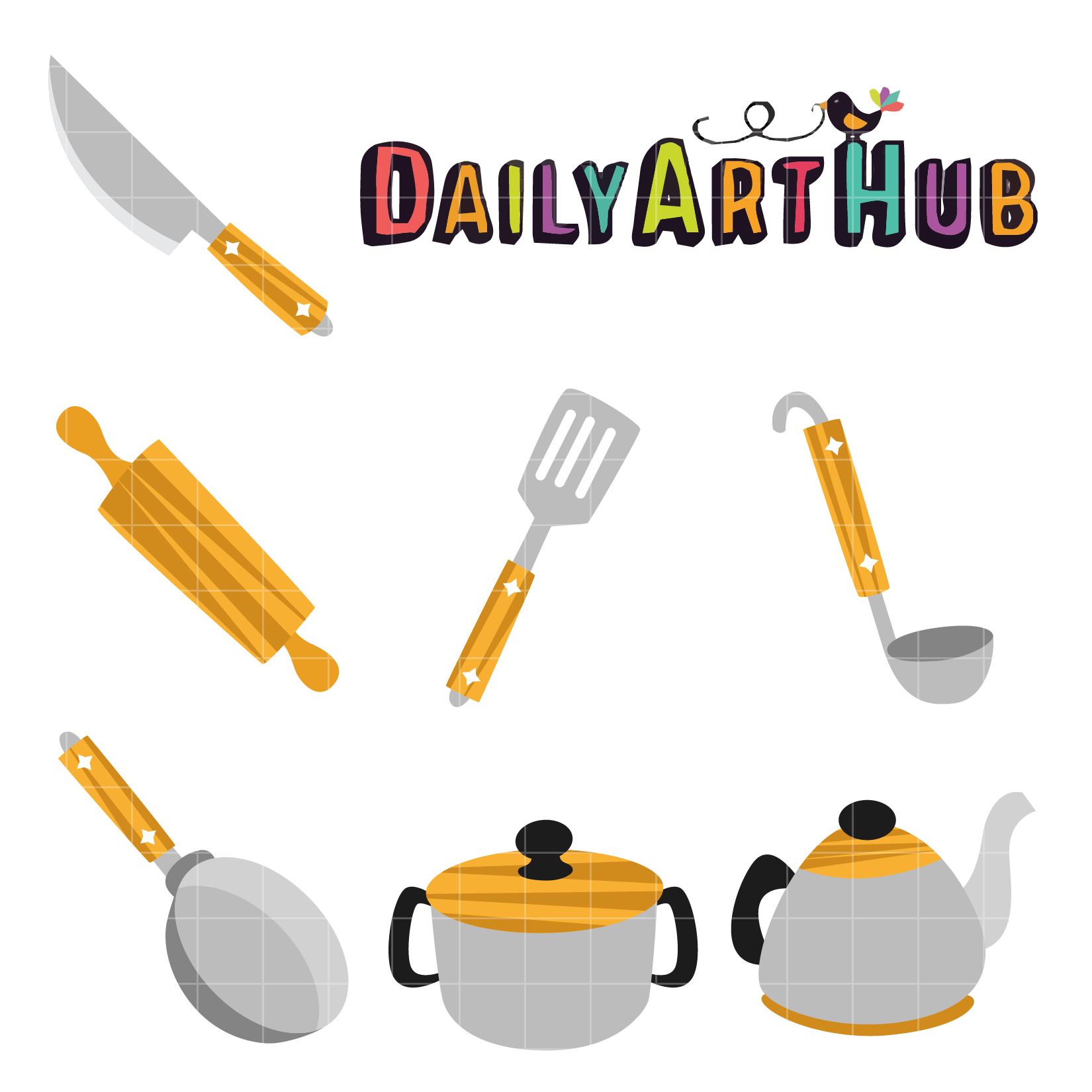 Cute Kitchen Wares Clip Art Set – Daily Art Hub // Graphics