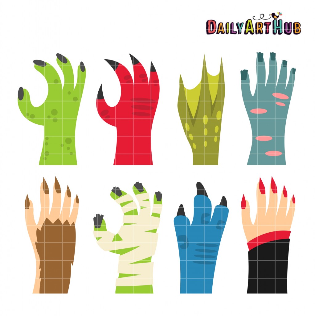 Monster Hands Clip Art Set Daily Art Hub // Graphics, Alphabets & SVG