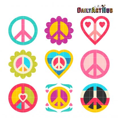 Love And Peace Clip Art Set – Daily Art Hub – Free Clip Art Everyday