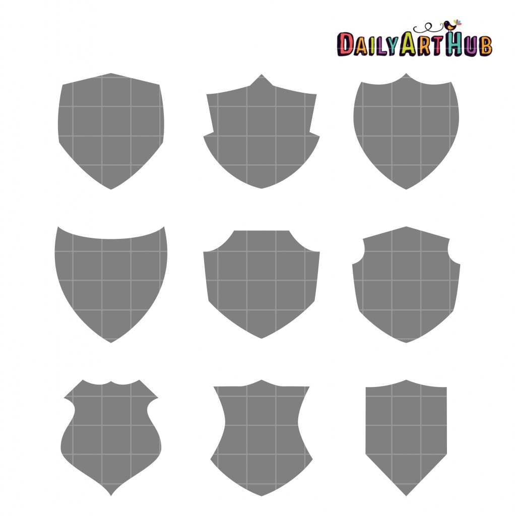 Shield Shapes Clip Art Set – Daily Art Hub    Graphics, Alphabets & Svg