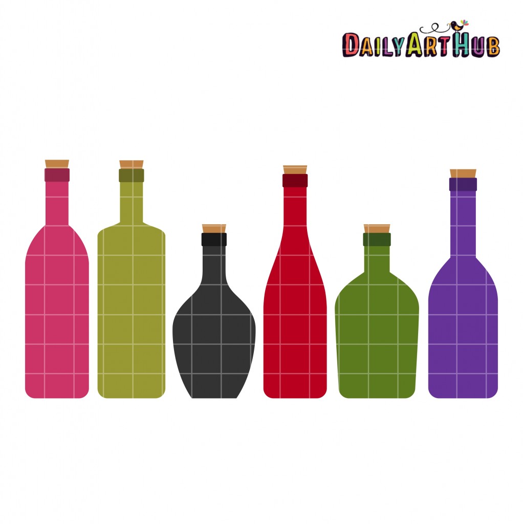 Wine Bottles Clip Art Set – Daily Art Hub // Graphics, Alphabets & SVG