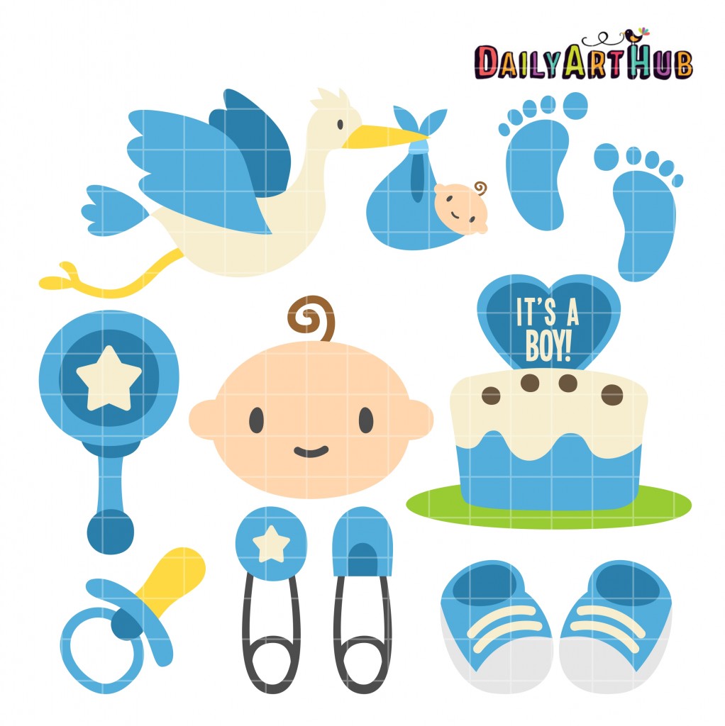 Boy Baby Shower Clip Art Set – Daily Art Hub // Graphics, Alphabets & SVG