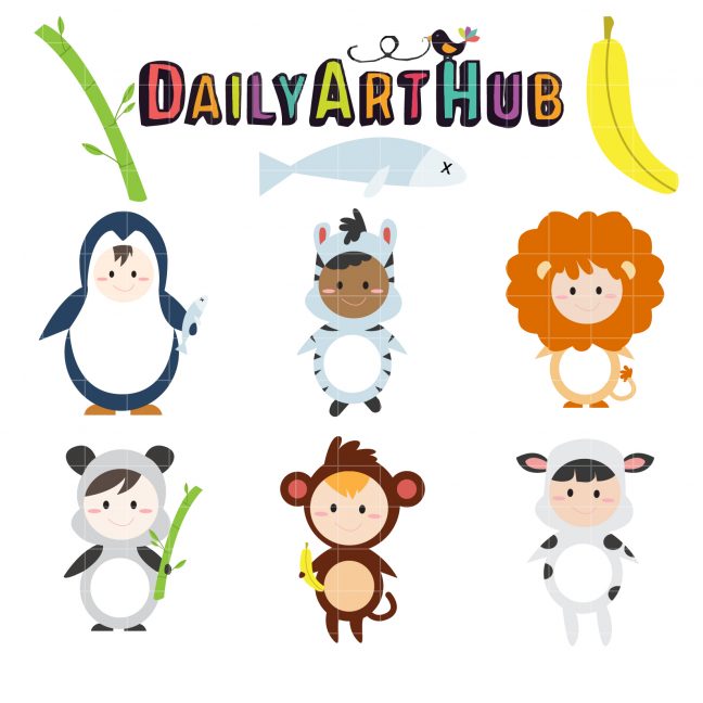 Children Animal Costume Clip Art Set – Daily Art Hub // Graphics ...