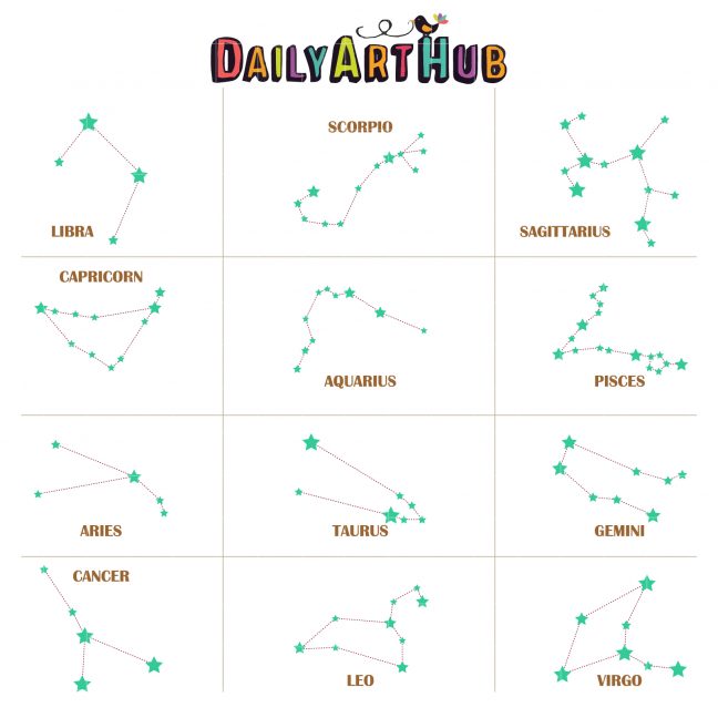 Constellations Stars Clip Art Set – Daily Art Hub // Graphics ...