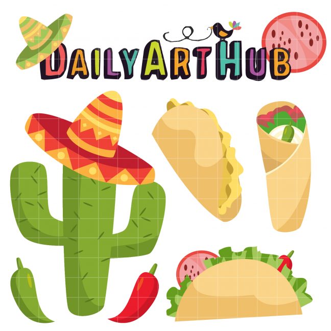 Delicious Taco Clip Art Set – Daily Art Hub    Graphics, Alphabets & Svg