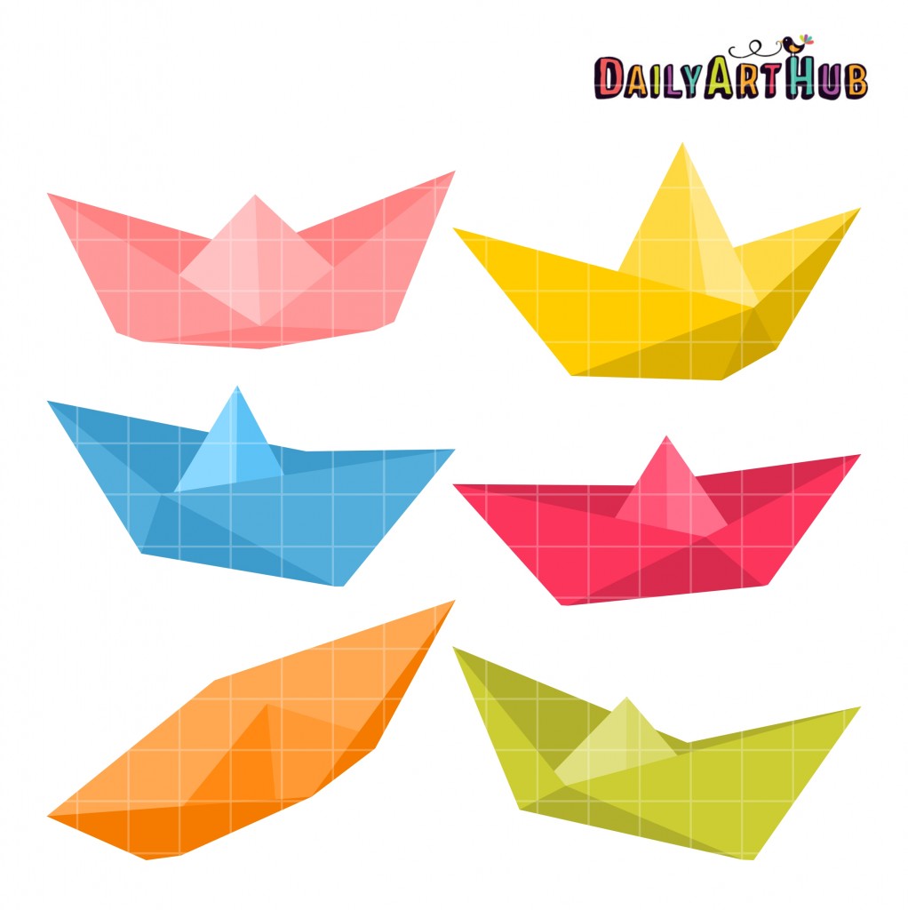 Paper Boats Clip Art Set – Daily Art Hub    Graphics, Alphabets & Svg