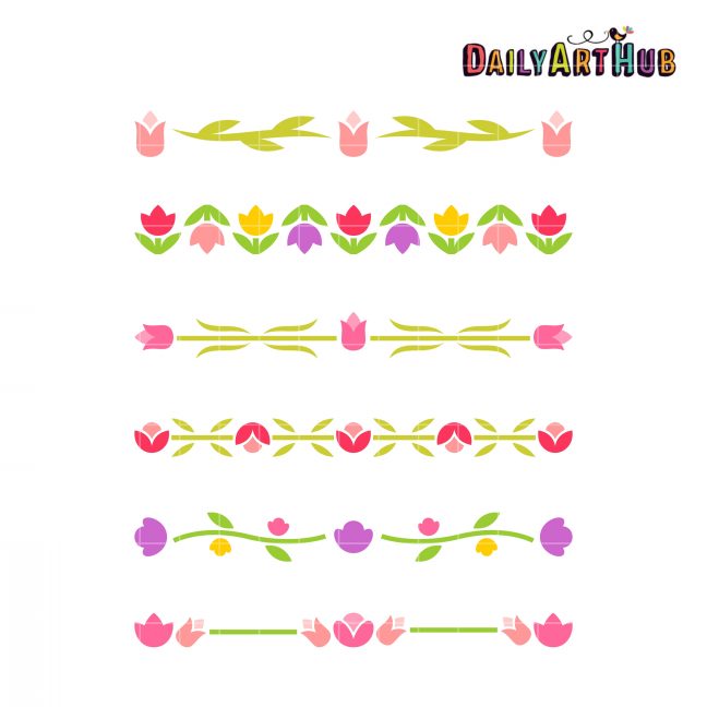 Tulip Borders Clip Art Set – Daily Art Hub – Free Clip Art Everyday