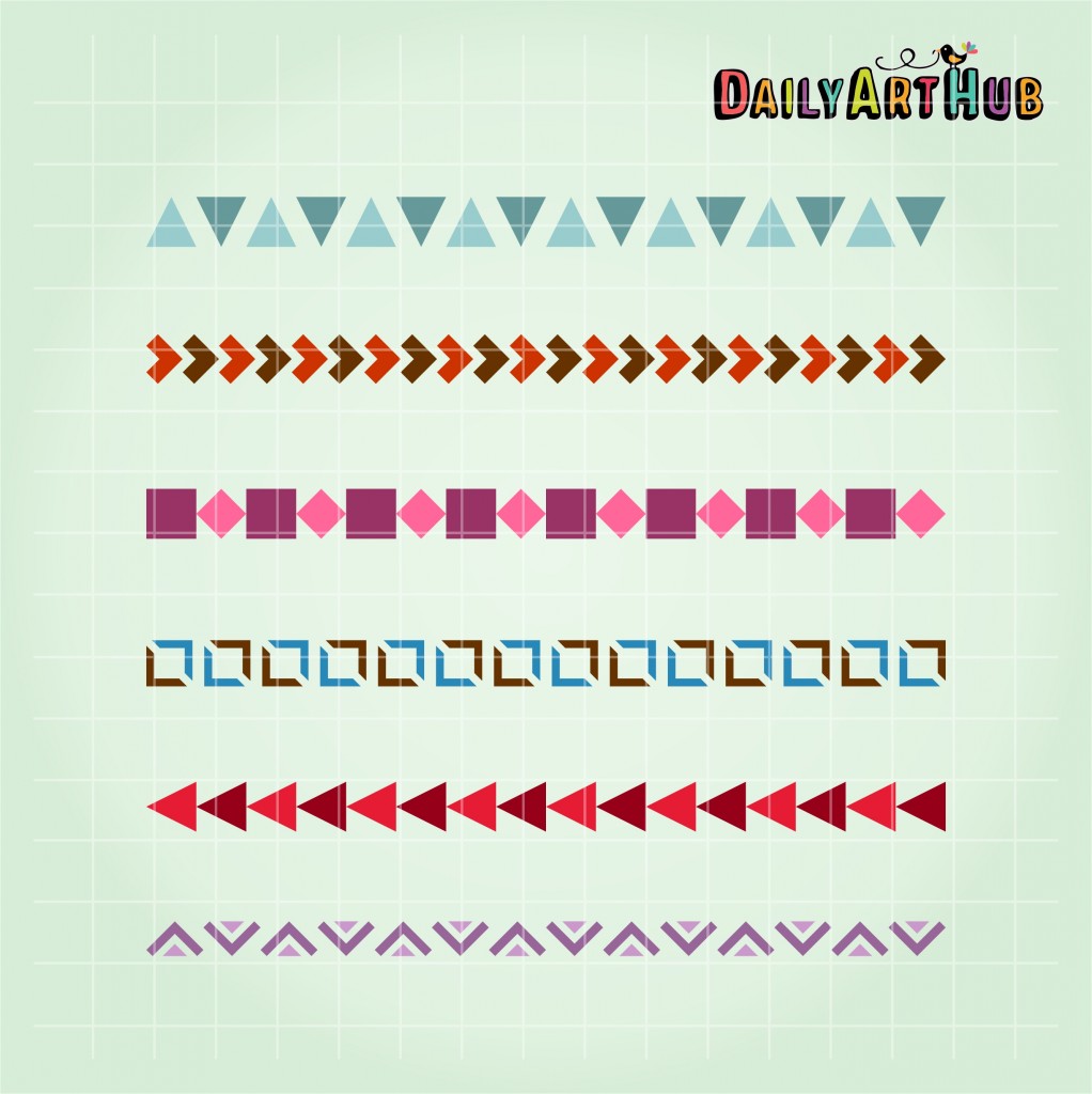 Geometric Borders Clip Art Set Daily Art Hub // Graphics, Alphabets & SVG