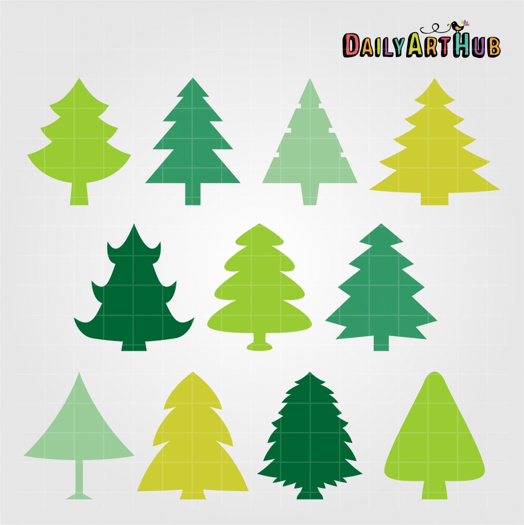 Christmas Tree Shapes Clip Art Set – Daily Art Hub // Graphics ...