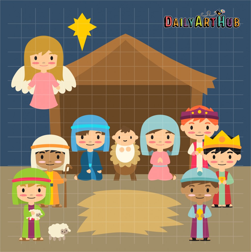 Nativity Scene Clip Art Set – Daily Art Hub    Graphics, Alphabets & Svg