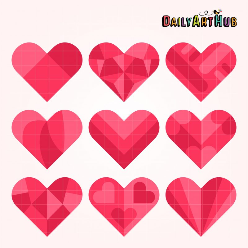 Abstract Hearts Clip Art Set | Daily Art Hub - Free Clip Art Everyday