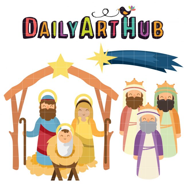 Birth of Jesus Christ Clip Art Set – Daily Art Hub // Graphics ...