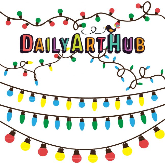 Christmas Lights Clip Art Set – Daily Art Hub // Graphics, Alphabets & SVG