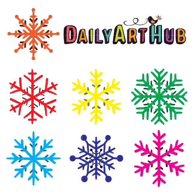 Coloful Snowflakes Clip Art Set – Daily Art Hub // Graphics, Alphabets ...