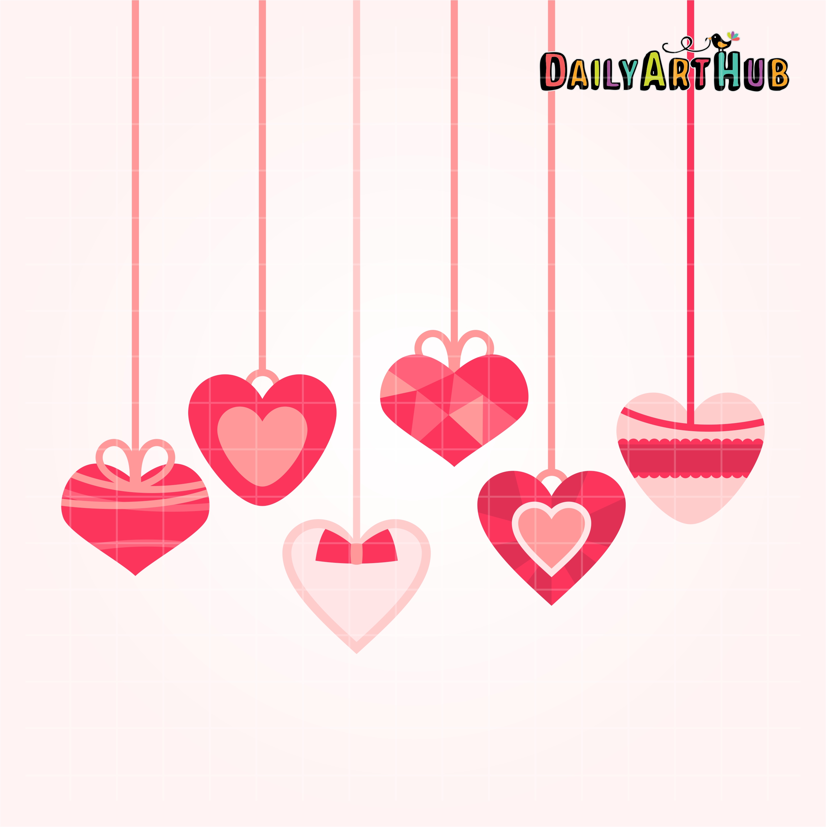 Hearts On String Clip Art Set – Daily Art Hub – Free Clip Art Everyday