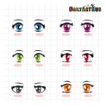 Anime Girl Eyes Clip Art Set – Daily Art Hub // Graphics, Alphabets & SVG