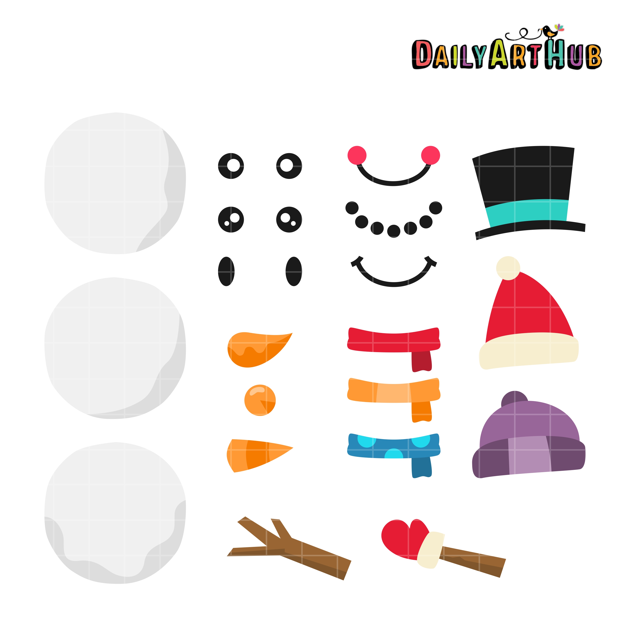 DIY Snowman Clip Art Set – Daily Art Hub – Free Clip Art Everyday