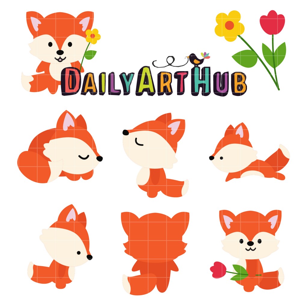 Fox Clip Art Set – Daily Art Hub // Graphics, Alphabets & SVG