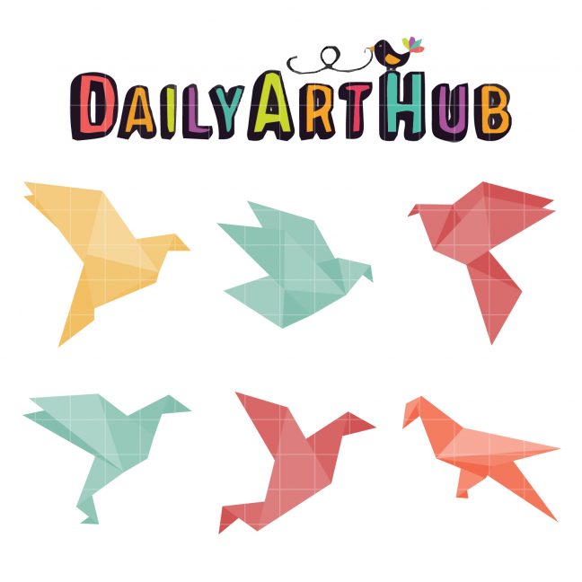 Simple Bird Origami Clip Art Set – Daily Art Hub // Graphics, Alphabets ...