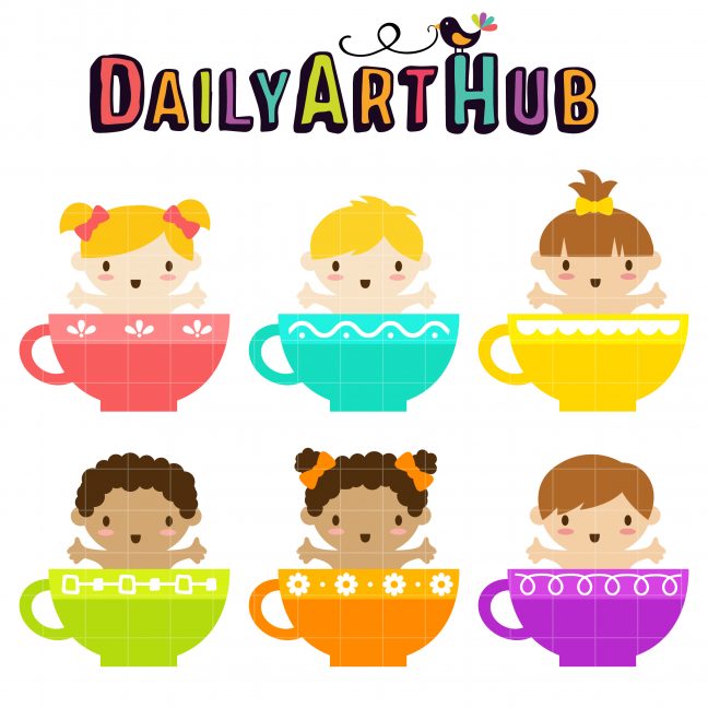 Cute Teacup Babies Clip Art Set – Daily Art Hub // Graphics, Alphabets ...