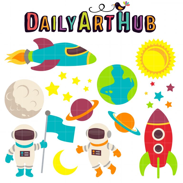 Space Adventure Clip Art Set – Daily Art Hub    Graphics, Alphabets & Svg