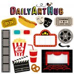 Movie Night Clip Art Set – Daily Art Hub // Graphics, Alphabets & SVG