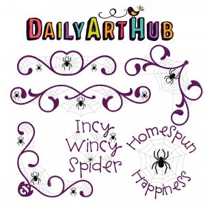 Spider’s Lair Corners and Borders Clip Art Set – Daily Art Hub ...
