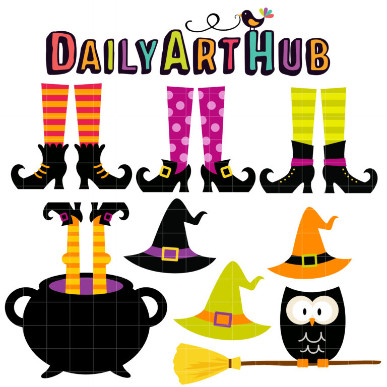 Witch Feet and Hats Clip Art Set – Daily Art Hub // Graphics, Alphabets