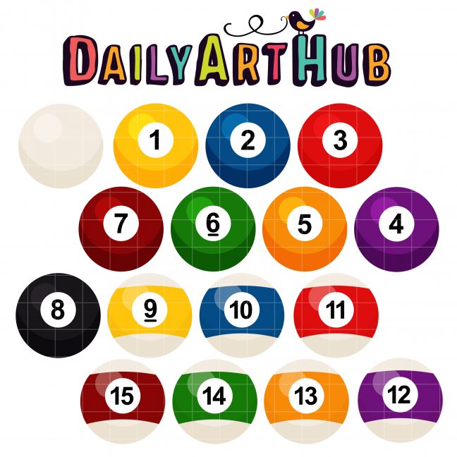 Billiard Balls Clip Art Set – Daily Art Hub // Graphics, Alphabets & SVG