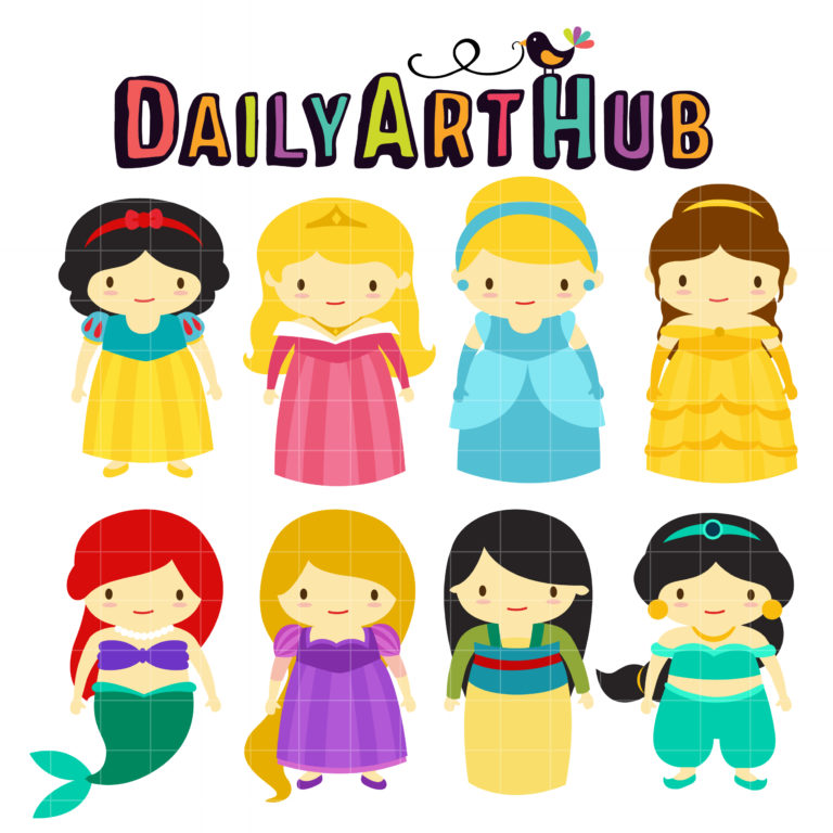 Classic Fairytale Princess Clip Art Set – Daily Art Hub    Graphics 