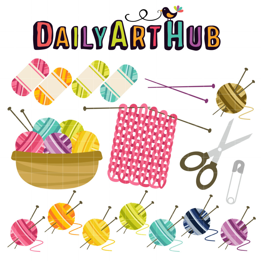 Happy Knitting Clip Art Set Daily Art Hub // Graphics, Alphabets & SVG