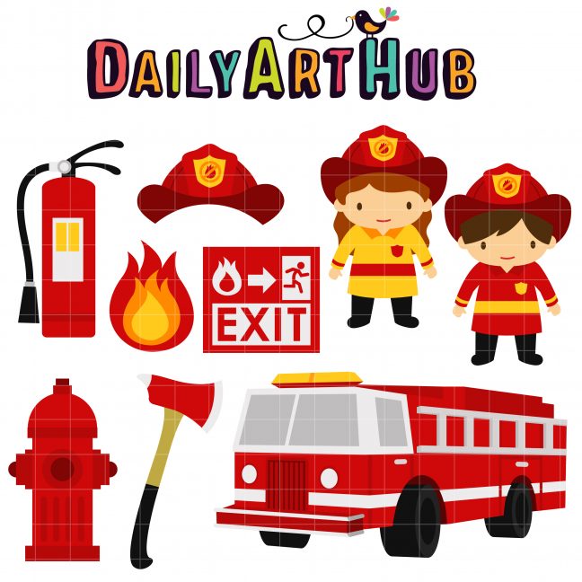 Little Firefighters Clip Art Set – Daily Art Hub // Graphics, Alphabets ...