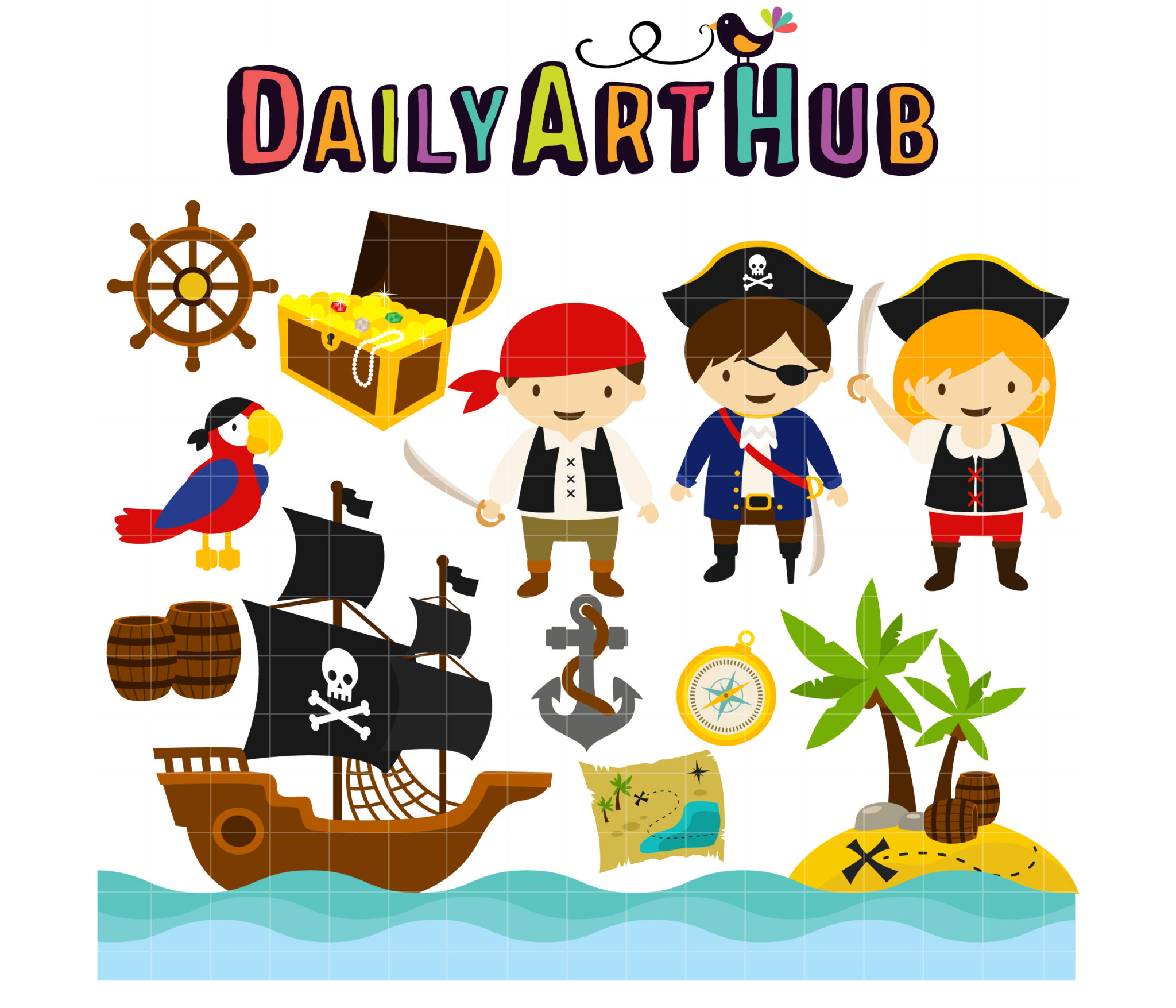 Pirates in the Caribbean Clip Art Set – Daily Art Hub // Graphics