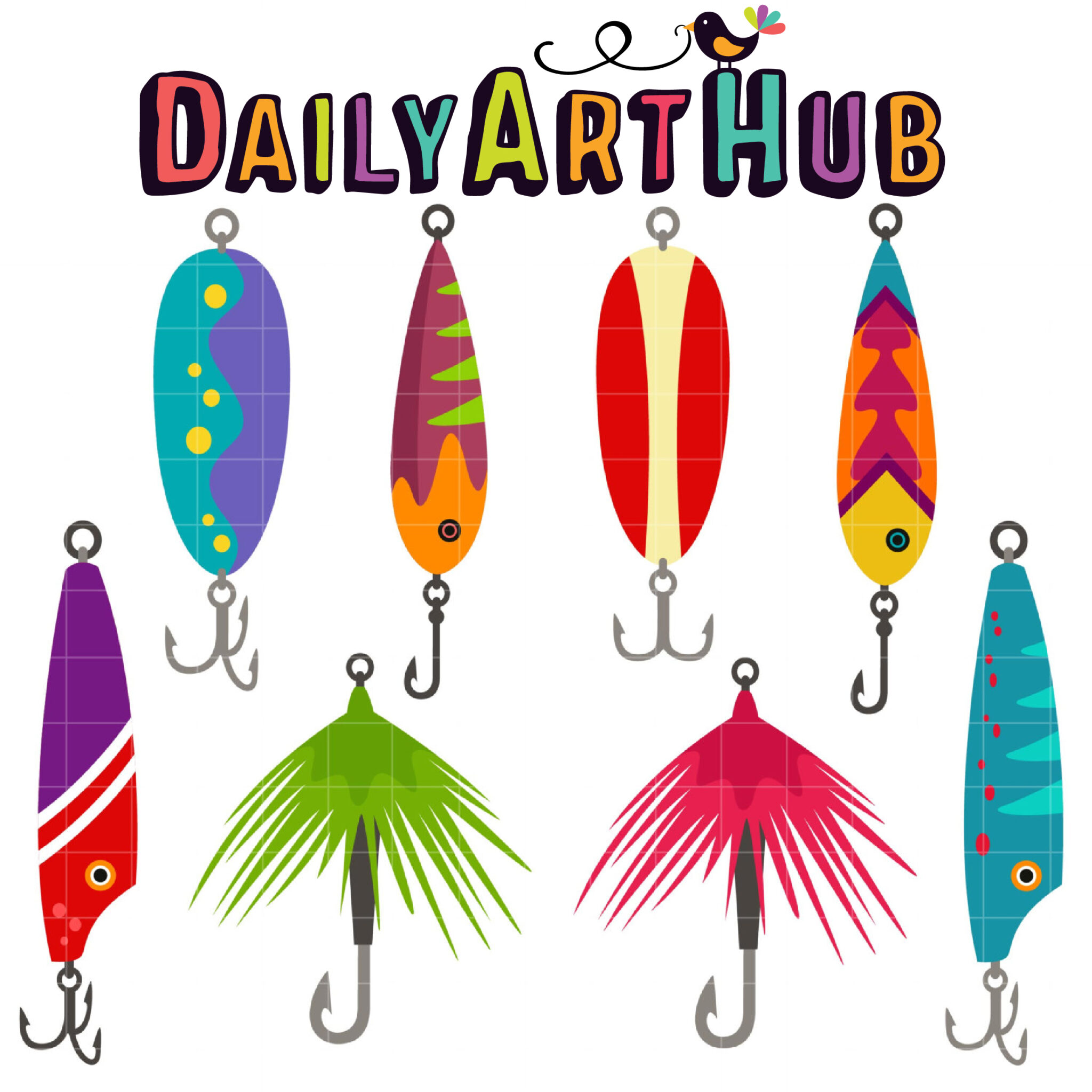 Fishing Lures Clip Art Set – Daily Art Hub // Graphics, Alphabets & SVG