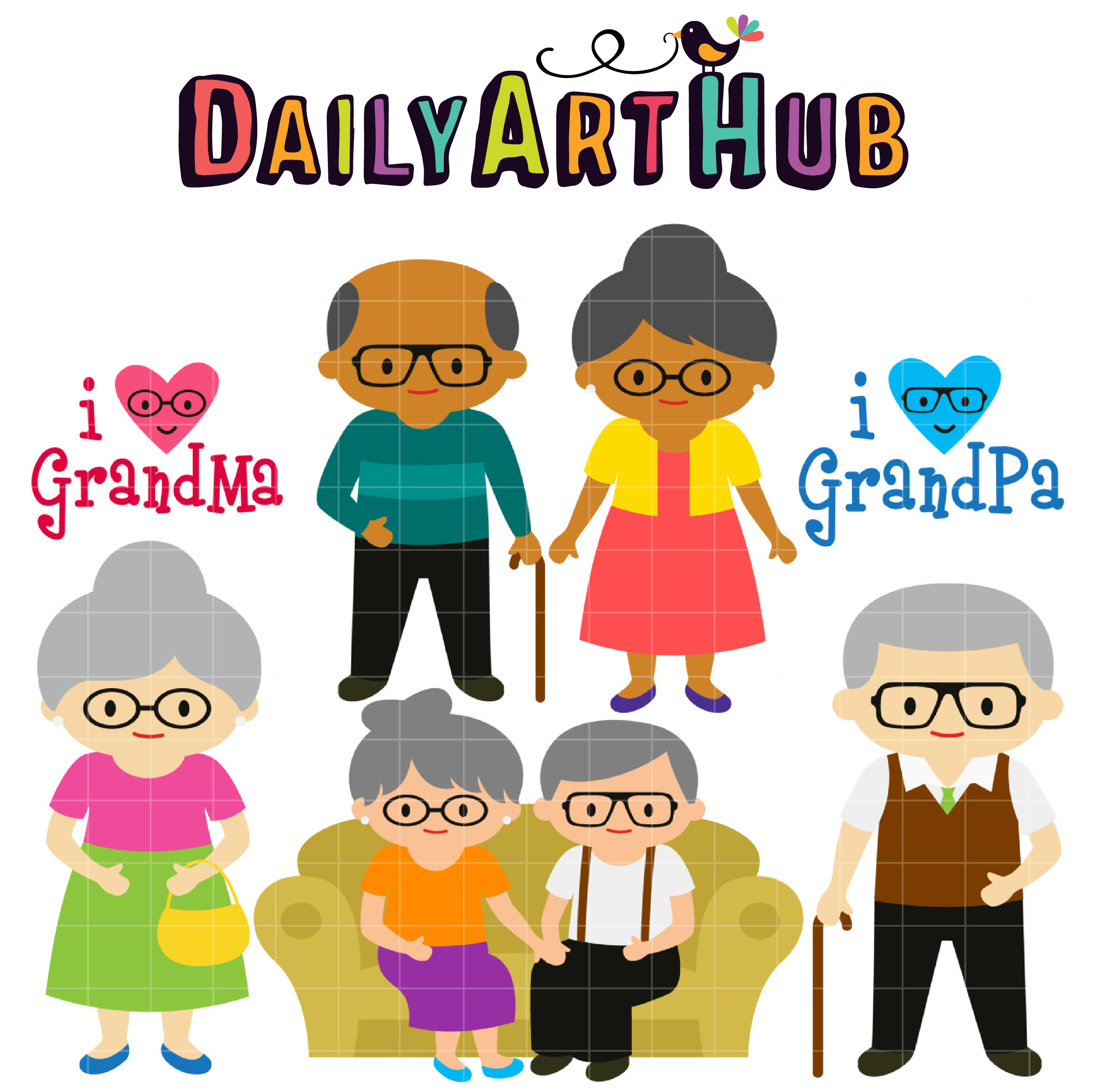 Beloved Grandparents Clip Art Set - Daily Art Hub - Free ...