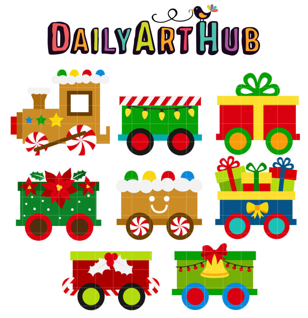 Christmas Train Clip Art Set Daily Art Hub // Graphics, Alphabets & SVG