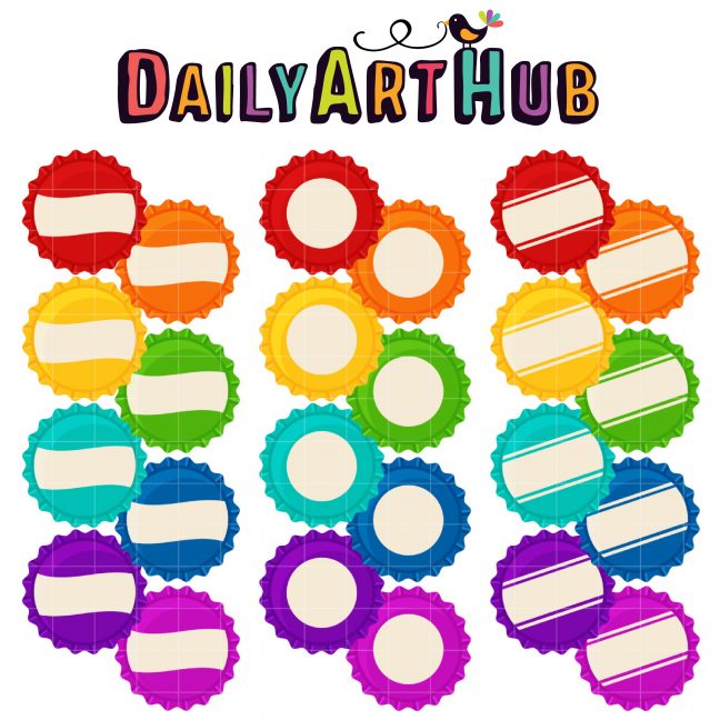 Colorful Bottlecaps Clip Art Set – Daily Art Hub // Graphics, Alphabets ...