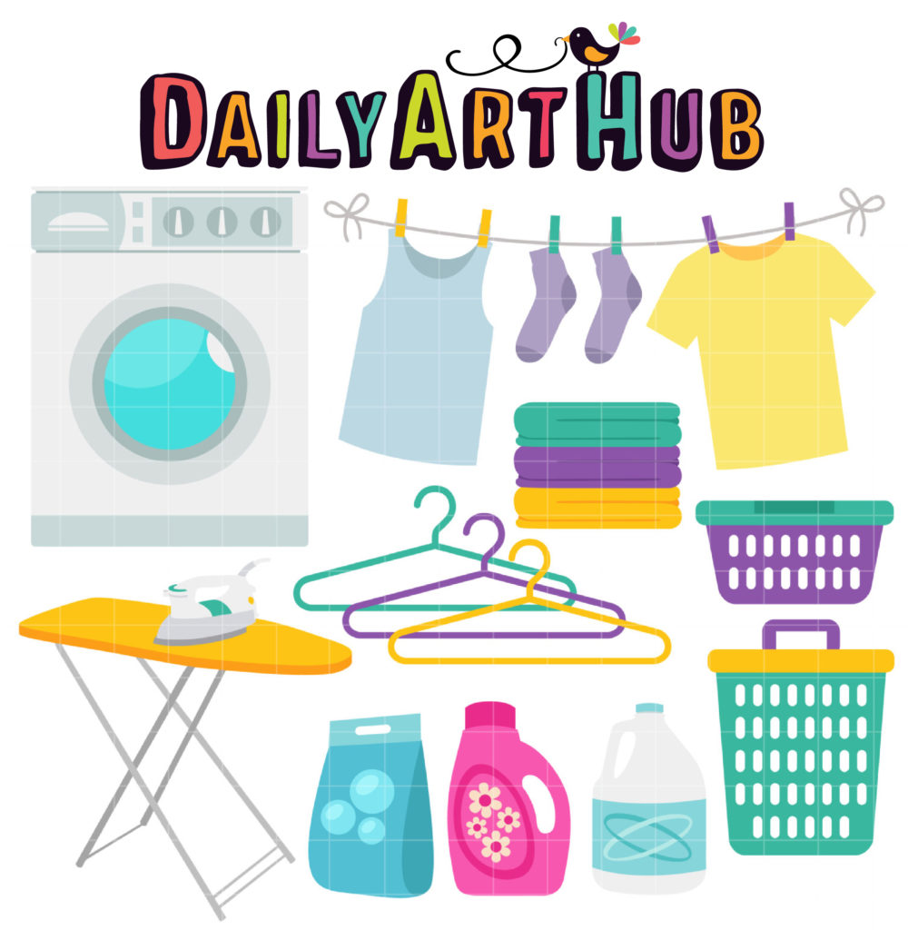 Laundry Room Clip Art Set – Daily Art Hub // Graphics, Alphabets & SVG