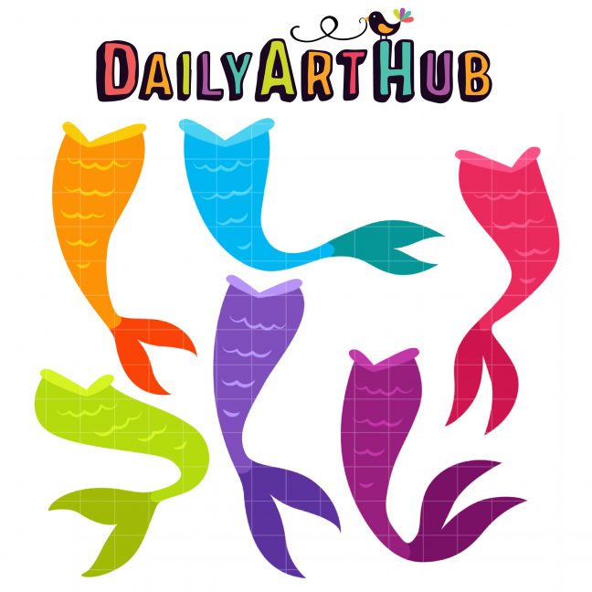 Mermaid Tails Clip Art Set – Daily Art Hub // Graphics, Alphabets & SVG