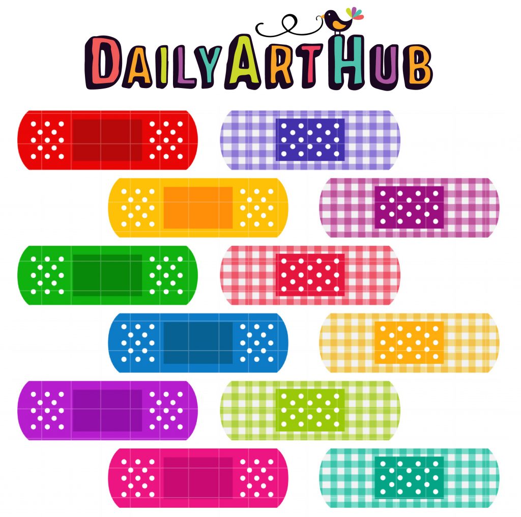 Multicolored Band Aids Clip Art Set – Daily Art Hub // Graphics ...