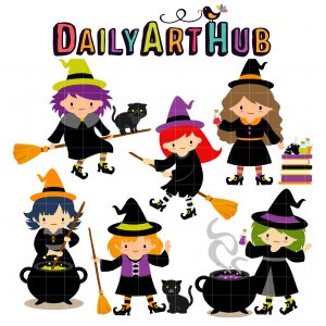 Witchy Witches Clip Art Set – Daily Art Hub // Graphics, Alphabets & SVG