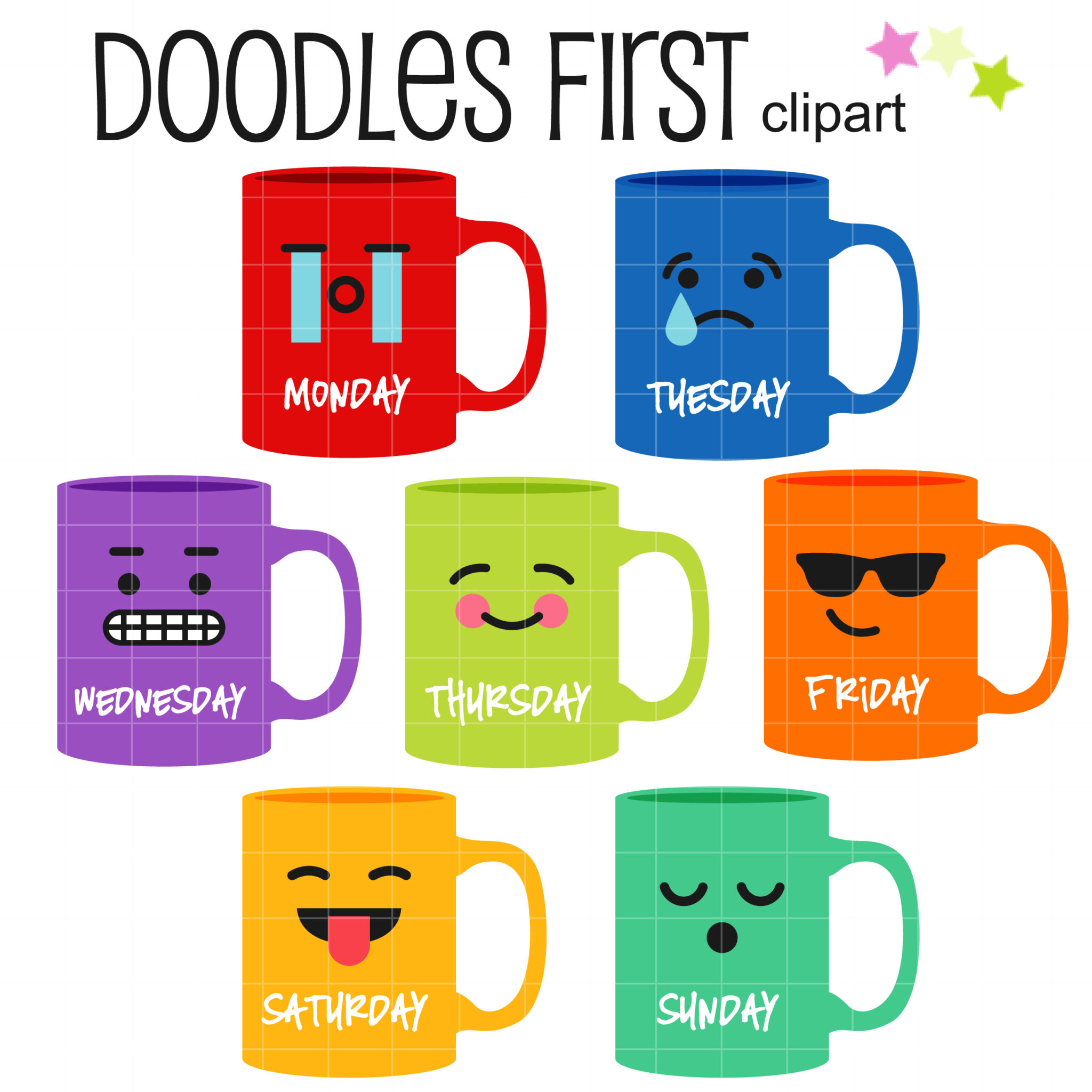 Cute Coffee and Tea Cups Clip Art Set – Daily Art Hub // Graphics,  Alphabets & SVG