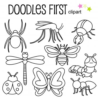 Insect Outline Clip Art Set – Daily Art Hub – Free Clip Art Everyday