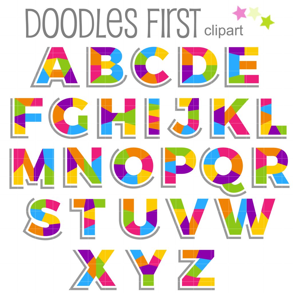 Multi color Alphabet Clip Art Set Daily Art Hub // Graphics