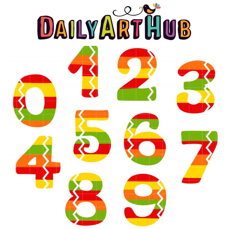 Fiesta Numbers Clip Art Set – Daily Art Hub // Graphics, Alphabets & SVG