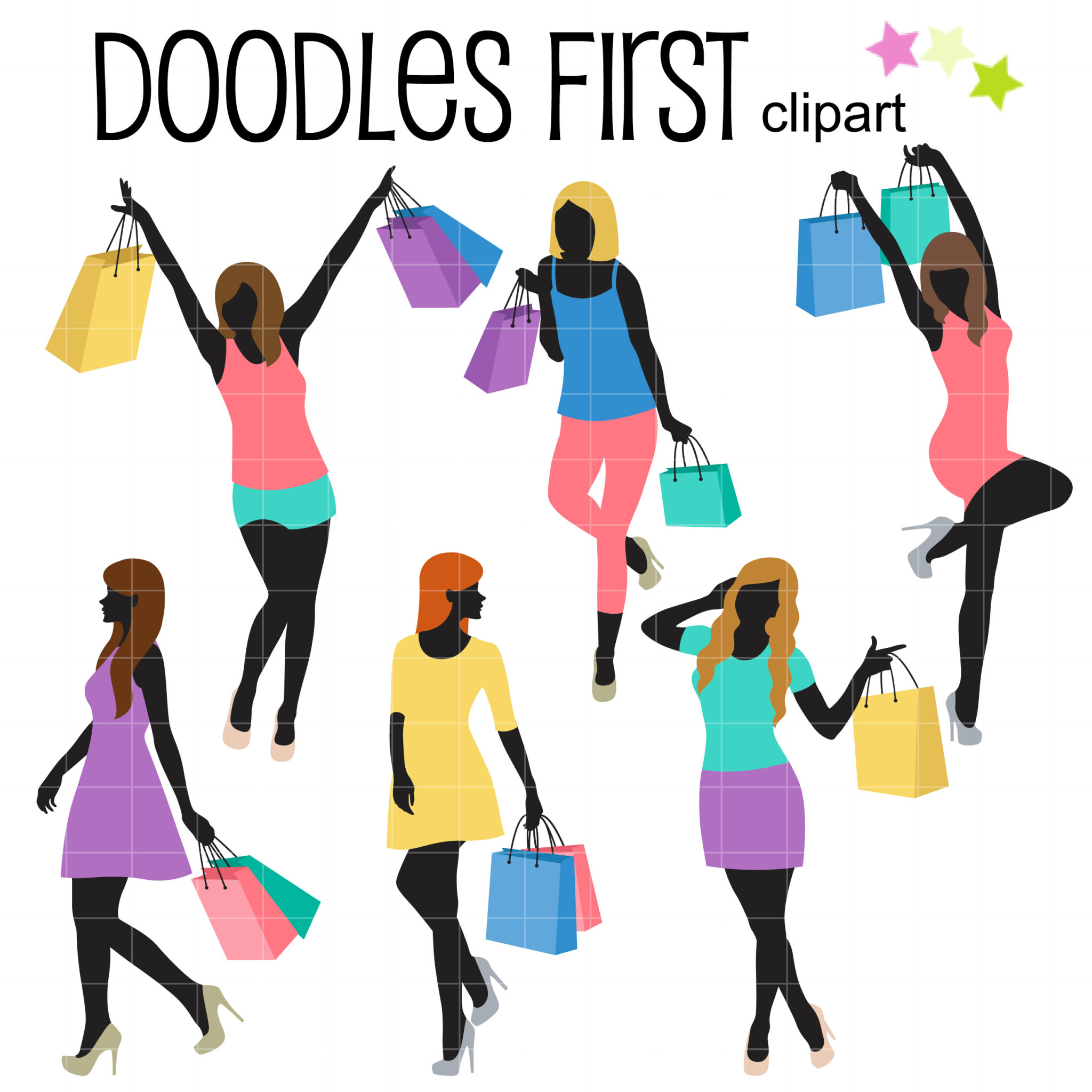 Vector Illustration Of Three Young Women Holding Shopping Bags Each Woman  Is Grouped And Placed On A Separate Layer For Easy Editing Royalty Free  SVG, Cliparts, Vectors, and Stock Illustration. Image 12394150.