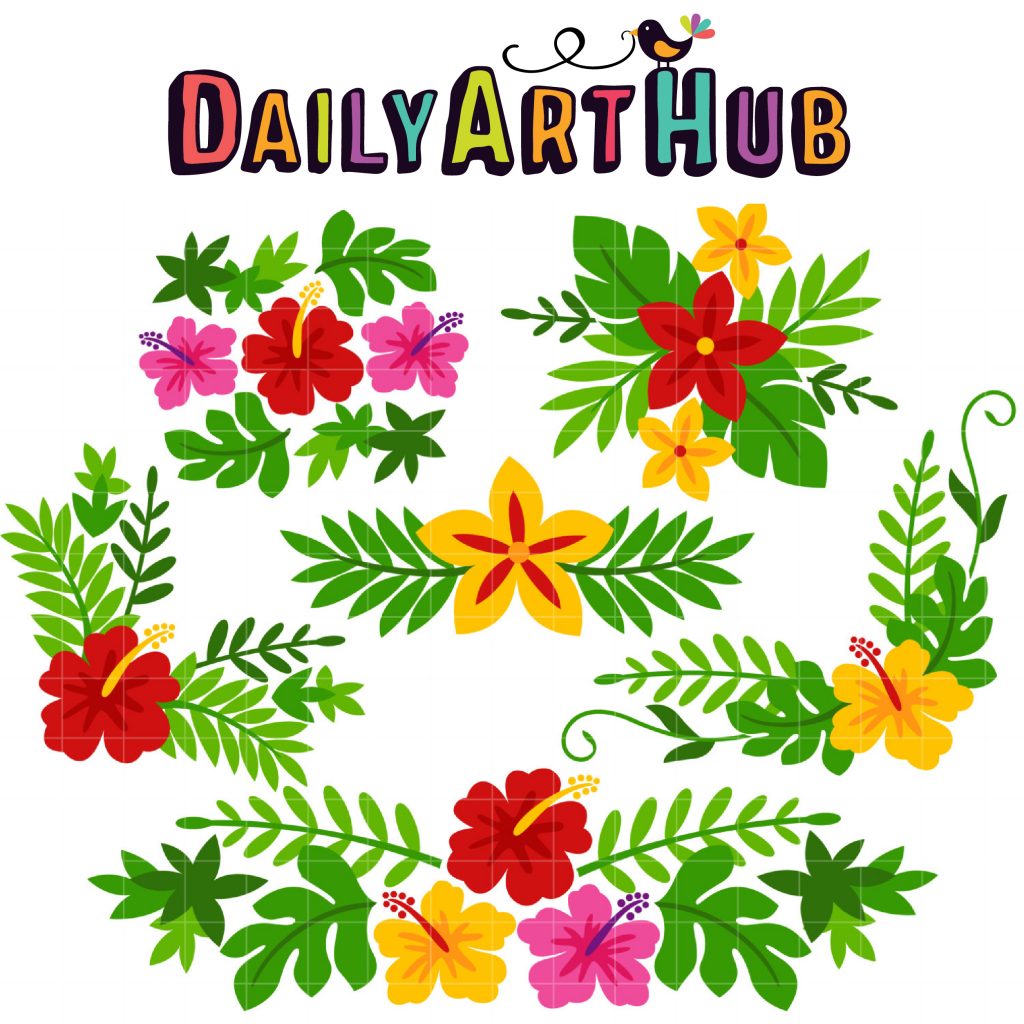 Hawaiian Borders and Corners Clip Art Set – Daily Art Hub // Graphics